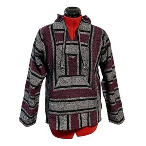 La Casa del Sarape Purple Serape Hoodie Size M.